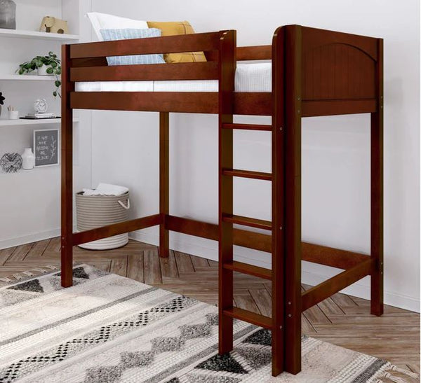 Twin High Loft Bed with Straight Ladder