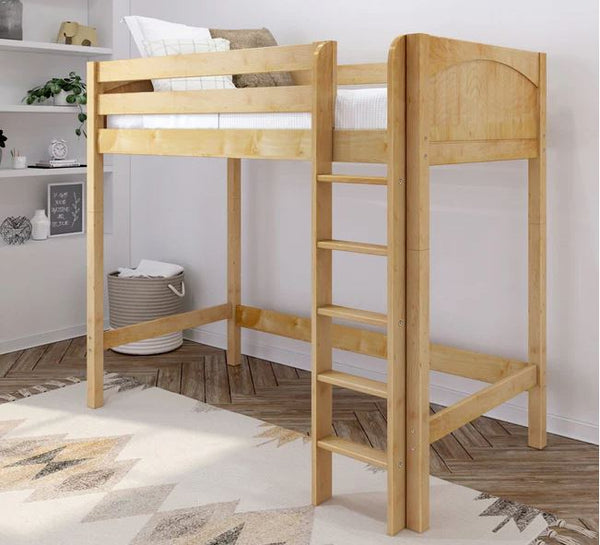 Twin High Loft Bed with Straight Ladder