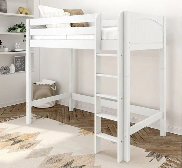 Twin High Loft Bed with Straight Ladder