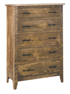 Amish Rough Sawn 5 Drawer Chest - Large