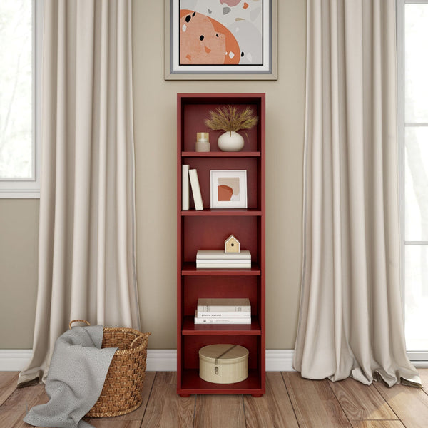 Narrow 5 Shelf Bookcase