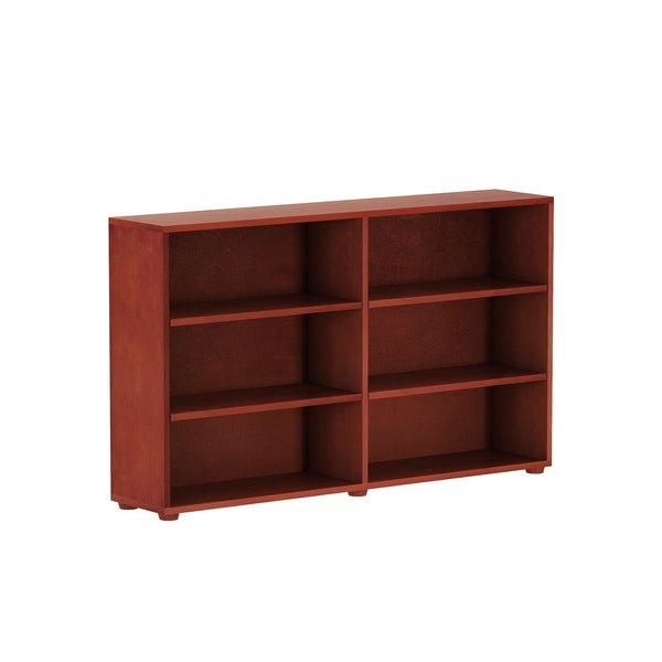 Double Low 6 Shelf Bookcase