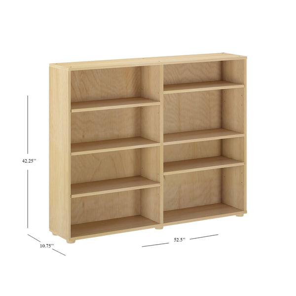 Double Mid 8 Shelf Bookcase