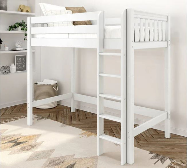 Twin High Loft Bed with Straight Ladder