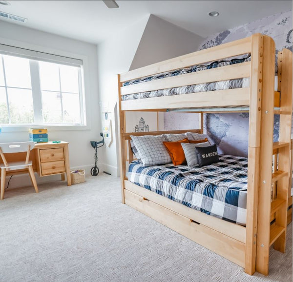 Twin Bunk Bed with Ladder on End