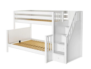 Twin over Full Medium Bunk Bed with Stairs