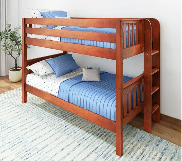 Twin Bunk Bed with Ladder on End