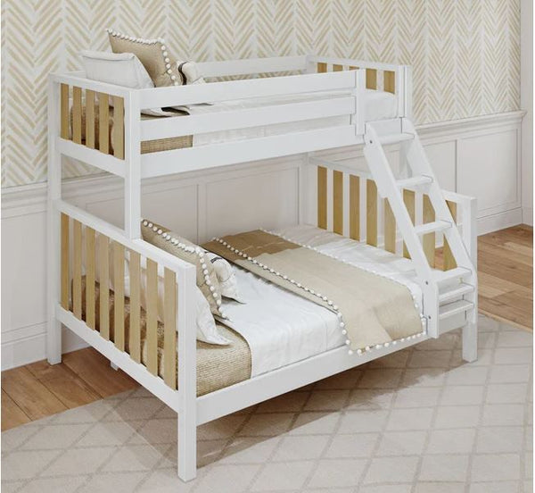 Modern High Twin XL over Queen Bunk Bed with Ladder