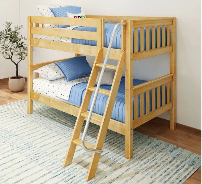 Twin Low Bunk Bed with Ladder