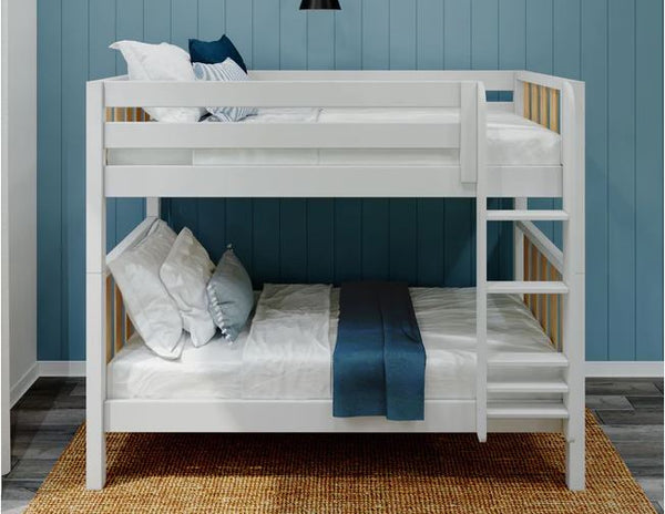 Modern Twin Medium Bunk Bed with Straight Ladder on Front