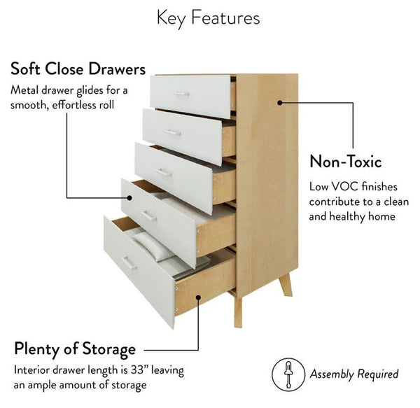 Modern 5 Drawer Dresser