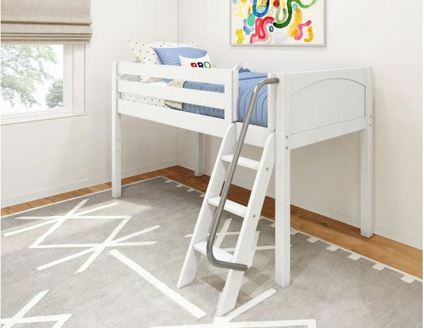 Twin Low Loft Bed with Angle Ladder