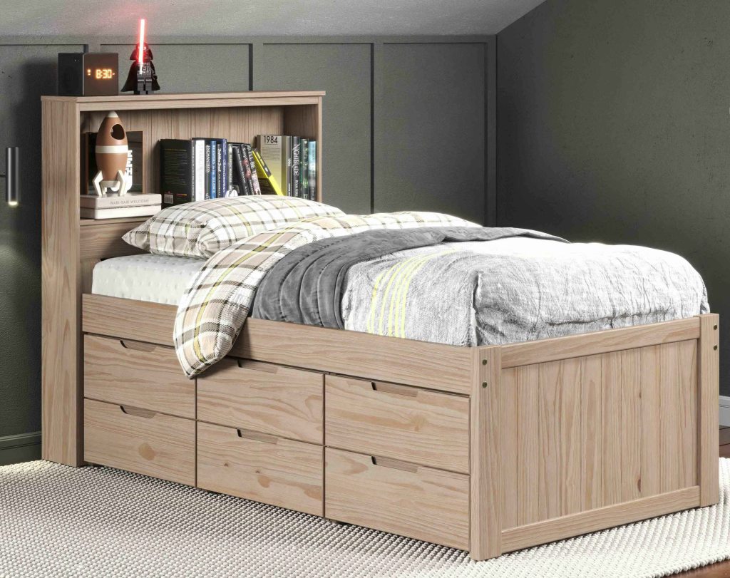 Captain Bed With Bookcase Headboard