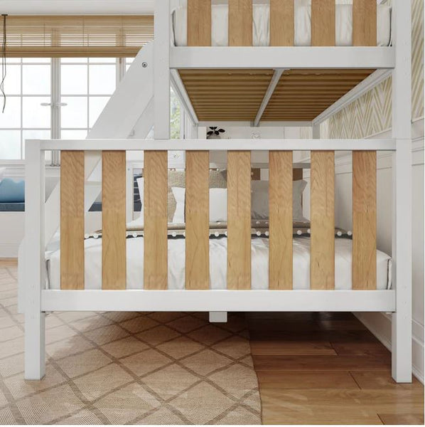 Modern High Twin XL over Queen Bunk Bed with Ladder