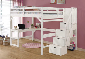 Full Loft Bed w/Desk & Staircase